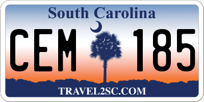 SC license plate CEM185