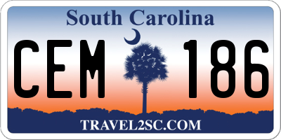 SC license plate CEM186