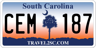 SC license plate CEM187
