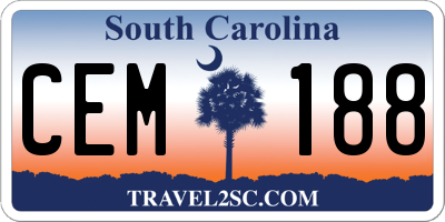 SC license plate CEM188