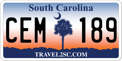 SC license plate CEM189