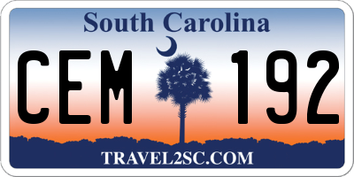 SC license plate CEM192