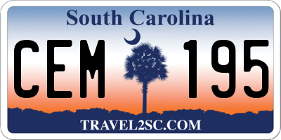 SC license plate CEM195