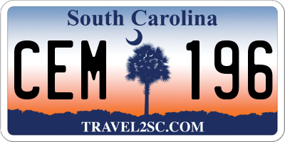 SC license plate CEM196
