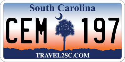 SC license plate CEM197