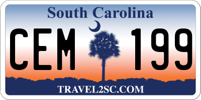 SC license plate CEM199