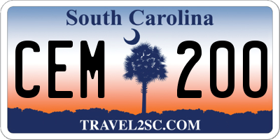SC license plate CEM200