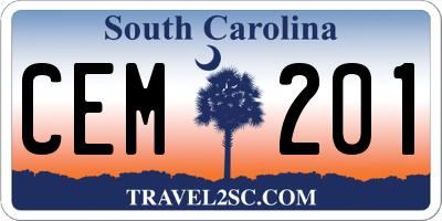 SC license plate CEM201
