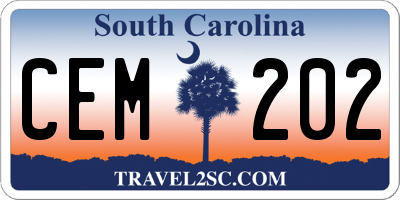 SC license plate CEM202