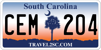 SC license plate CEM204