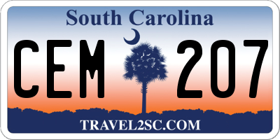 SC license plate CEM207