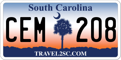 SC license plate CEM208