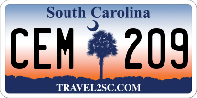SC license plate CEM209