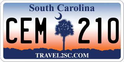 SC license plate CEM210