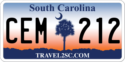 SC license plate CEM212