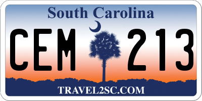 SC license plate CEM213