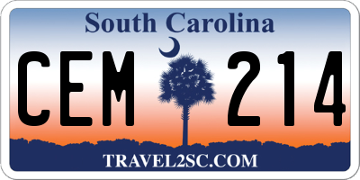 SC license plate CEM214