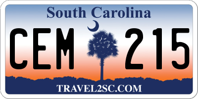 SC license plate CEM215