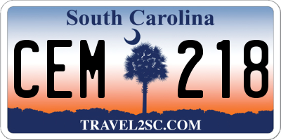 SC license plate CEM218
