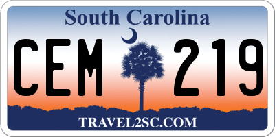 SC license plate CEM219
