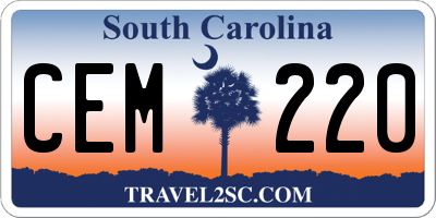 SC license plate CEM220