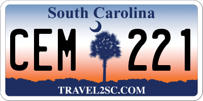 SC license plate CEM221