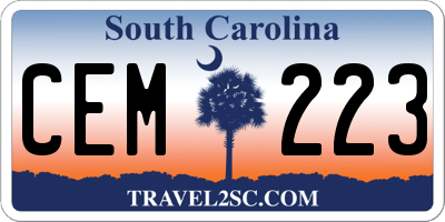 SC license plate CEM223