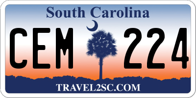 SC license plate CEM224