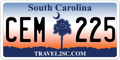 SC license plate CEM225