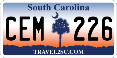 SC license plate CEM226