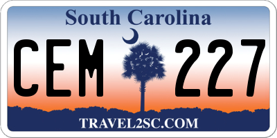 SC license plate CEM227