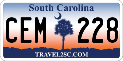 SC license plate CEM228