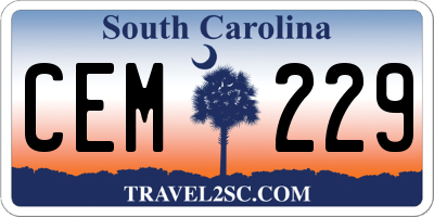 SC license plate CEM229
