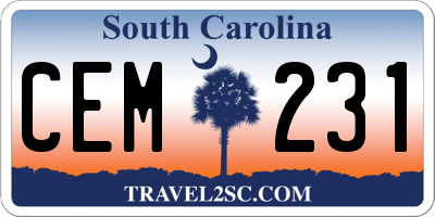 SC license plate CEM231