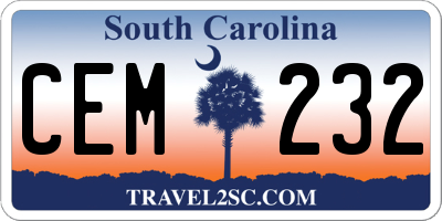 SC license plate CEM232