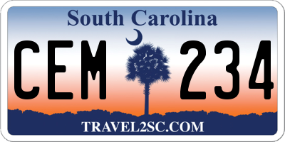 SC license plate CEM234