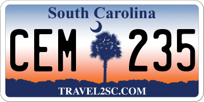 SC license plate CEM235