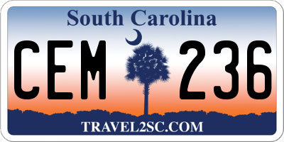SC license plate CEM236