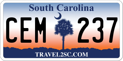 SC license plate CEM237