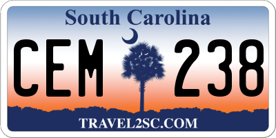 SC license plate CEM238