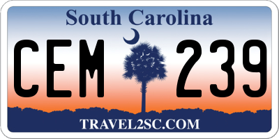 SC license plate CEM239