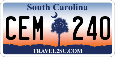 SC license plate CEM240