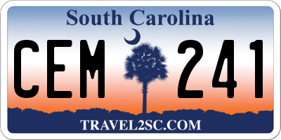 SC license plate CEM241