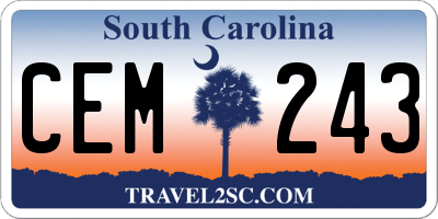 SC license plate CEM243