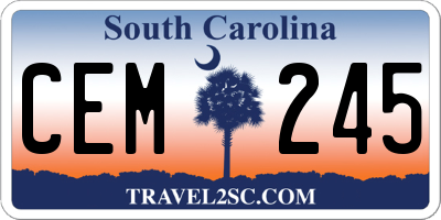 SC license plate CEM245