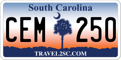SC license plate CEM250