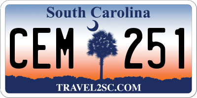 SC license plate CEM251