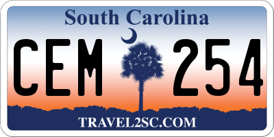 SC license plate CEM254