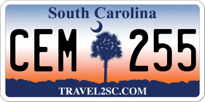 SC license plate CEM255