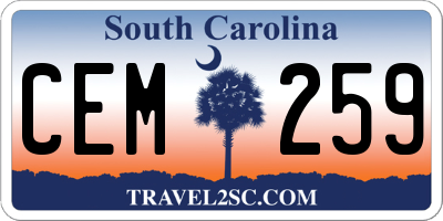 SC license plate CEM259